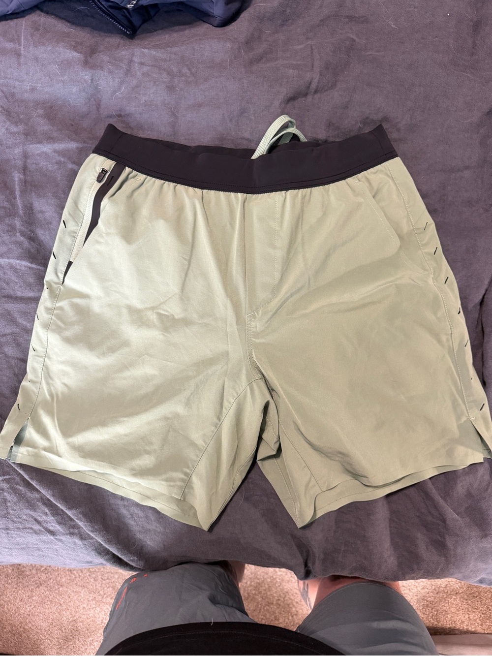 Ten Thousand Light Olive Athletic Shorts with Dark Waistband